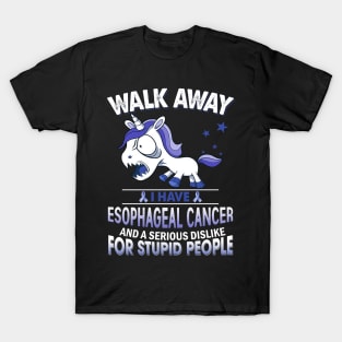 funny esophageal cancer grumpy unicorn warrior T-Shirt